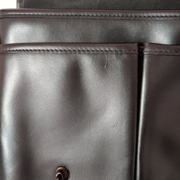 New with Defects COACH Heritage Map Smooth Leather Crossbody Messenger Bag Black - Picture 14 of 16